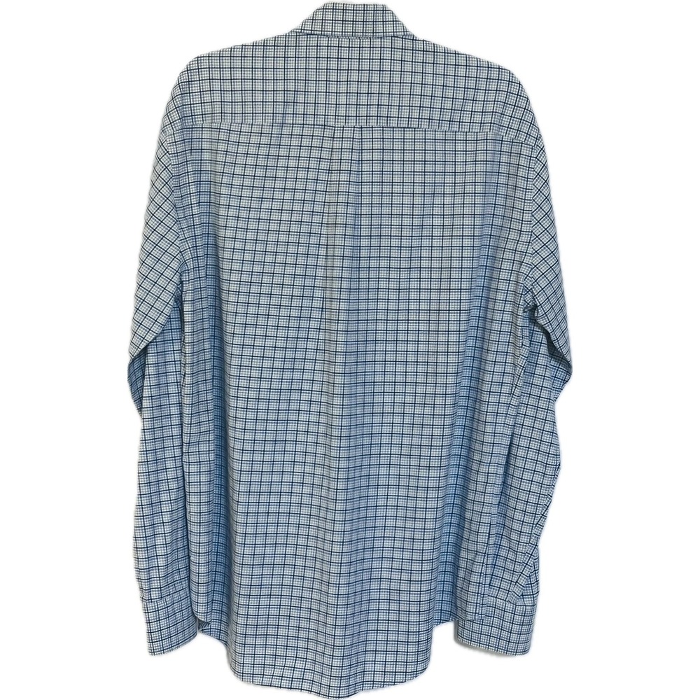 Peter Millar Mens Blue Check Stretch Cotton Button Down Shirt Large MF19W26NBL - Picture 3 of 10